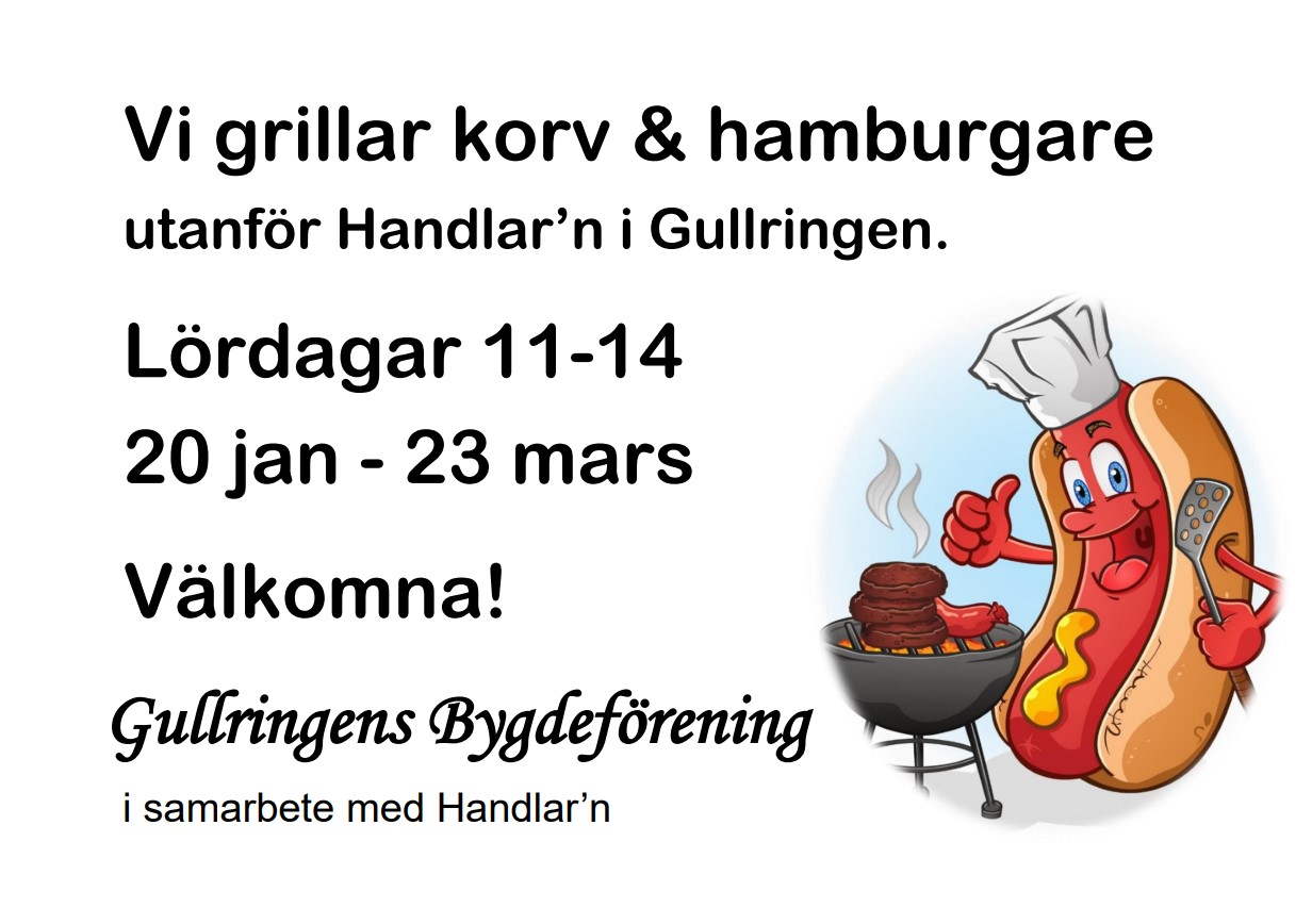 Korvgrillning 20jan-23mar